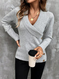 Women's fashion big collar pullover long sleeved autumn and winter knitted sweater