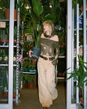jaded london khaki wash to make old jeans mid-waist silhouette straight leg trousers