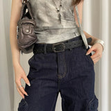 Retro Ethnic Style Butterfly Printed Red Belt For Women New In 2025 Versatile Belt With Jeans Belt Decoration