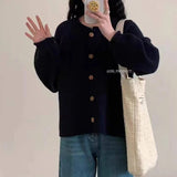 Button Up Cardigan Sweater for Women Cozy Knitted Long Sleeve Single Breasted Sweater Jacket Autumn Winter Casual Chic Outfit
