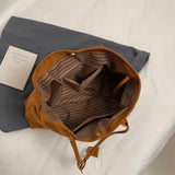 Pbong  Large Capacity Faux Suede Shoulder Bags Solid Simple Big Handbags Women Elegant Retro Female Bags New In Casual Totes