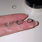 New Minimal Wave Hoop Earrings for Women Girl Crystal Zirconia Small Huggie Thin Cartilage Earring Piercing Jewelry Gifts