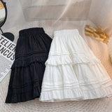 Sweet Cute Lace Mini Skirt Women Kawaii White Ruffles Pleated Short Skirts Woman 2025 Summer Korean High Waist A Line Skirts