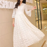 New Summer Dress for Women's Lace Skirt V-neck Slim Dresses for Women Korean Women's Mid-length Skirt Fairy Dresses
