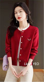 Autumn/Winter 2025 Korean Version Fashion Women's Knitting Cardigan Sweater Design Sense Versatile Femme Bottoming Tops