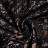 Pbong  Elegant Fashion Sexy Lace A-Line Dress See Through Dark Bandage Backless Square Collar Long Sleeve Mini Dresses For Women