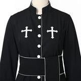 Pbong  Church Clergy, Priests, Priests, Robes, Roman Cass with Standing Collar, Long Sleeved Stage Costumes