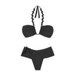 New 3Pcs Crochet Bikini With Long Skirt Sexy Swimsuit Women Swimwear Female Bandeau Biquini Swimming Suit Bodysuit Beachwear