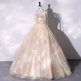 Pbong  Wedding Dresses Fashion Spaghetti Strap Floor-length Ball Gown Dress Sweet Embroidered Flowers Long Prom Dresses