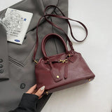 Pbong  PU Retro Tote Bag for Women Winter Trend New Fashion Y2K Handbags Females Travel Shoulder Crossbody Bags