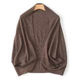 Wrap Shawl Open Cardigan Cape Sweater for Women Loose Open-front Knitted Jacket Soft Poncho Fine Knitwear Ladies Elegant Outfit