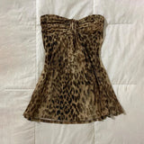 2000s New Fashion Hot Girls Casual Leopard Print Tube Top Punk EMO Rock Aesthetic Crop Top Y2K Harajuku Retro Women's Streetwear