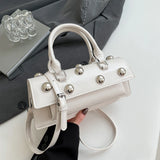 Retro Small Rivets PU Shoulder Bag for Women Trend  Y2K Luxury Handbags and Purses Females Crossbody Bags