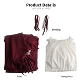 Pbong  Retro Costume Dress with Waist Tie And Square Collar for Halloween Cosplay Performance Traditional Chinese Stage Costume Women