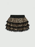 Pbong  J-Fashion Y2K Gyaru Himekaji Harajuku Lolita Oversized Bowknot Low Waist Lace Frilled Plaid Mini Skirt For Women