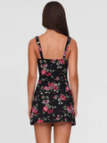 Mesh Print Sexy Mini Dress Women Summer New Spaghetti Strap Sleeveless Backless High Waist Beach Ruched Club Dress