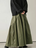 Summer Long Skirts for Women Fashion Casual Retro Pleated Skirt Solid Fishtail Skirt Black Skirt Korean Fashion Clothing