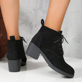 Pbong  New Women Boots Lace Up Ankle Boots Zapatos Mujer Fashion High Heels Ladies Casual Spring Pumps Platform Heel