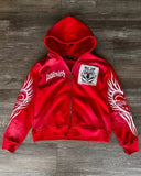 Pbong  Korean Fashion Simple Blue Double-Sided Oversized Zipper Hoodie Women Y2K New Harajuku Gothic Casual Joker Couple Street Wear