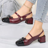 Pbong  Summer New Square Toe Comfortable Bow Casual Sandals Fashionable Hot Selling Sexy Party High-heeled Sandals for Women
