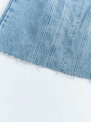 Blue Dress for Women Summer Denim Strapless Tube Top Dress Sexy Solid High Street Chest Wrapping Dresses