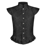 Vintage Men's Jacquard Vest Medieval Dark Pattern Fabric Gorgeous Elegant Sleeveless Waistcoat for Halloween Party Cosplay Adult