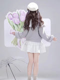 Y2k Japan Style Kawaii 2 Piece Skirt Sets 2000s Sweet Patchwork Tops + Slim Mini Skirts Harajuku Vintage Long Sleeve Suit Chic