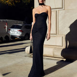 Pbong  y2k Party Dresses for Women Rhinestone Off Shoulder Strapless Twist Front Bodycon Dress with Choker Ladies Dresses