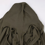 Vintage Army Green With Sleeve Dress