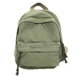 Pbong  100% Cotton Small Backpacks Women Solid Canvas Little Leisure Or Travel Bags Cute Cloth Child School Bags Shoulder Green Package