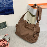 Pbong  Korean Canvas Women Shoulder Crossbody Bag Harajuku Female Student Messenger Fashion Cloth Handbag for Girl Bookbag Travel  black bag tote bag