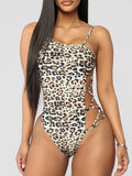 Printed Swimsuit Women One Piece Padded Swimwear Female Hollow String Bodysuit Bathing Swimming Suit Bathers Beachwear