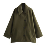 2025 New Autumn Fashion Solid Lapel Jacket For Women Single Breasted Long Sleeve Coats Female Elegant Chic Street Outwear