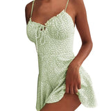Pbong  Printed Ruffled Dstring Slip Dr Street Sle Floral Print off oulder Dstring Waist Summer Casual Women's Dr