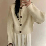 Chunky Cardigan Woman Cozy Button Front Sweater Jacket Long Sleeve Single Breasted Knitted Coat Autumn Winter Casual Knitwear