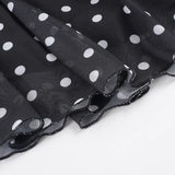 Pbong  Y2K Aesthetics Polka Dot Printed Mesh Patchwork Skirts Women Summer With Underpants A-line Mini Skirt Fashion Street Wear