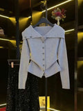 New Fashion High-end Temperament Off Shoulder Knitted Sweater for Women Autumn New Slim Fit Long Sleeve Base Shirt Women Tops