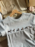 Puppy With Pearl Slim T-shirts Woman Summer Round Neck Cotton Short Sleeve Tee Gray Sweet Cute Animal Tshirt New Crop Tops Y2k