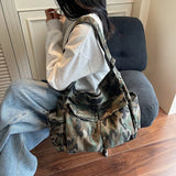 Pbong  Leopard Cloth Tote Bags Lady Shopper Shopping Shoulder Bag for Women Korean Fashion Y2K Casual  Crossbody Bags