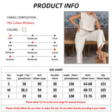 Summer Khaki Cotton Linen Pants Sets Women Two Pieces Fashion Lace-Up Crop Tops Vacation Wide Legs Long Pants Suits