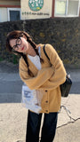 Slouchy Knit Cardigan Sweater for Women Comfy Cable-knit Button Up Sweater Jacket Female Autumn Winter Vintage Outfit