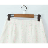 Pbong   French Retro Sweet Floral Print A-line Mini Skirt Women Sexy Low Waist Vacation Summer Skirts