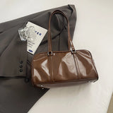 Women Small PU Solid Color Shoulder Bag Winter Retro Tote Bag Luxury Designer Trend Female Handbags