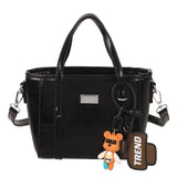 Pbong  Fashionable Soft Leather Bucket Bag Women's Crossbody Shoulder Bag Korean Style Simple Casual Commuting Handbag