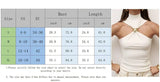 Maemukilabe Stylish Ring Design Halter Tops Women Fashion Shirt Vest Sexy Bare Shoulder Crop Tops Ladies Slim Fit Tank Tops