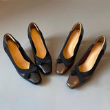 Pbong  New Fashion Butterfly-knot Thin Heels Mule Woman Pumps Spring Shallow Round Toe Party Dress Ladies Shoes