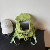 Pbong  Women's Small Soft Cloth Backpacks New in Fashion Summer New Backpack Girls School Bag Cute Green Back Pack
