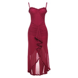 Ladies Autumn Feather New Fashion Evening Party Dress Women Sleeveless Backless Side Slit Bodycon Maxi Dresses Club Streetwear