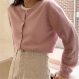 Sweater Cardigan Women Single Breasted Long Sleeve Elegant Vintage Jumper Solid Wool Knitted Autumn Winter Outwear X452