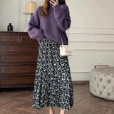 Simple Lazy American Vintage Office Lady O Neck Pullovers Autumn Winter All Match Base Jumpers Punk Y2k Aethetic Women Clothes